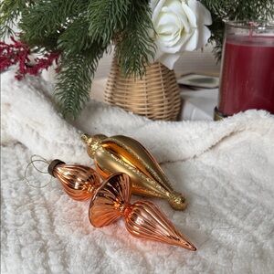 Vintage Gold and Copper Holiday Ornaments